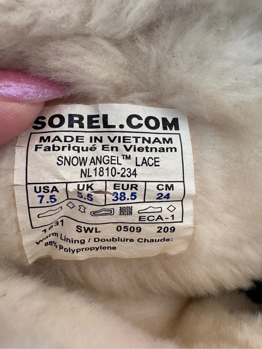 Sorel Women Snow Angel Lace Insulated Winter Boots Rootbeer/Black Size 7.5